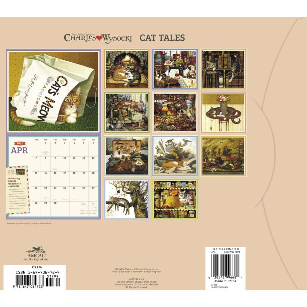 Wysocki Cat Tales 2024 Wall Calendar