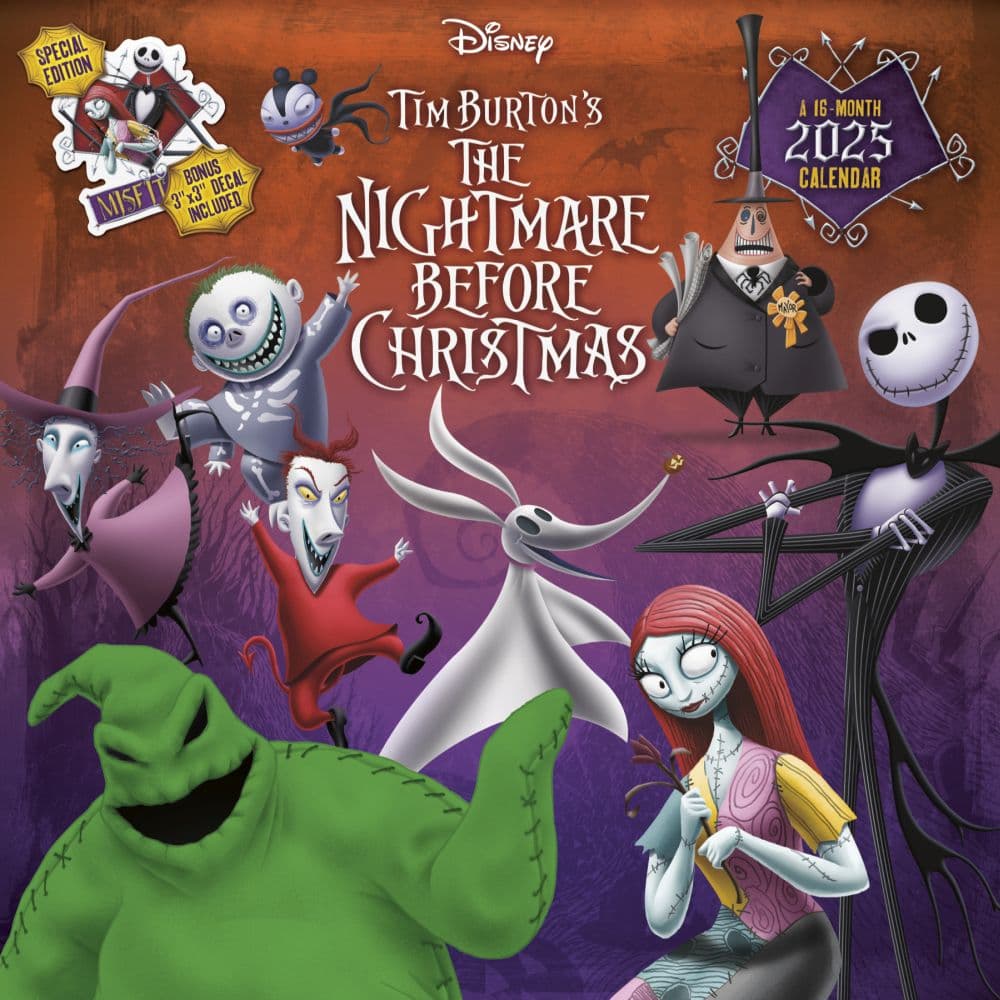 Nightmare Before Exclusive with Print 2025 Wall Calendar