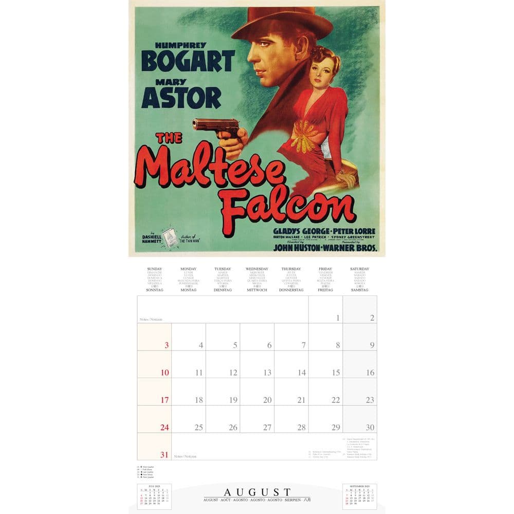 Cinema Noir 2025 Wall Calendar