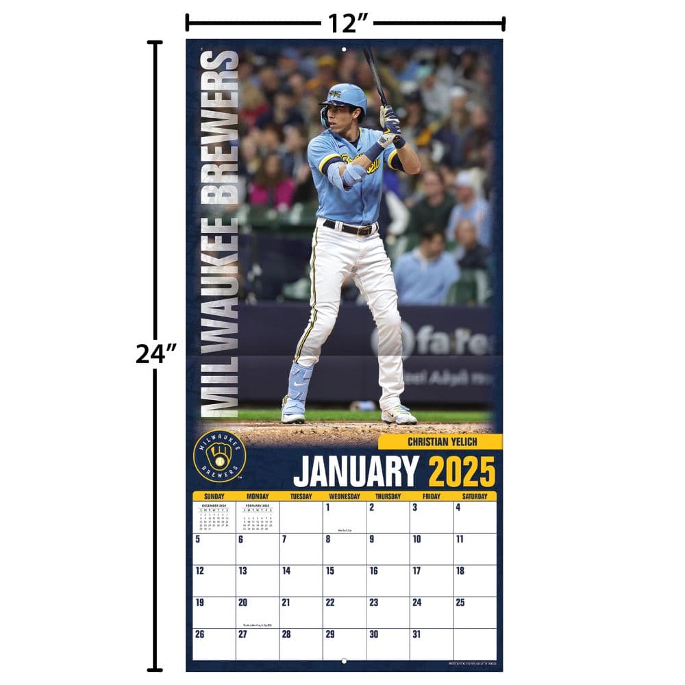 MLB Milwaukee Brewers 2025 Wall Calendar Fifth Alternate Image