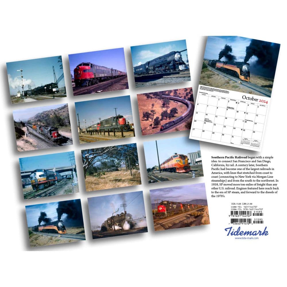 Trains Southern Pacific Railroad 2024 Wall Calendar Alternate Image 1