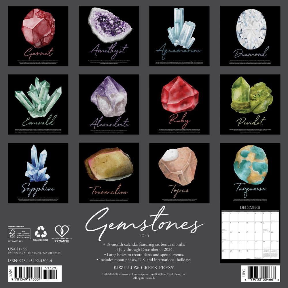 Gemstones 2025 Wall Calendar First Alternate Image width=&quot;1000&quot; height=&quot;1000&quot;