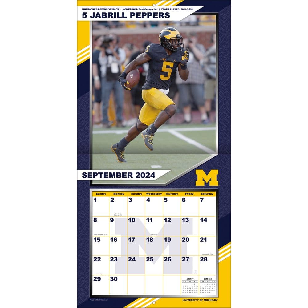 Michigan Wolverines 2025 Wall Calendar_ALT1