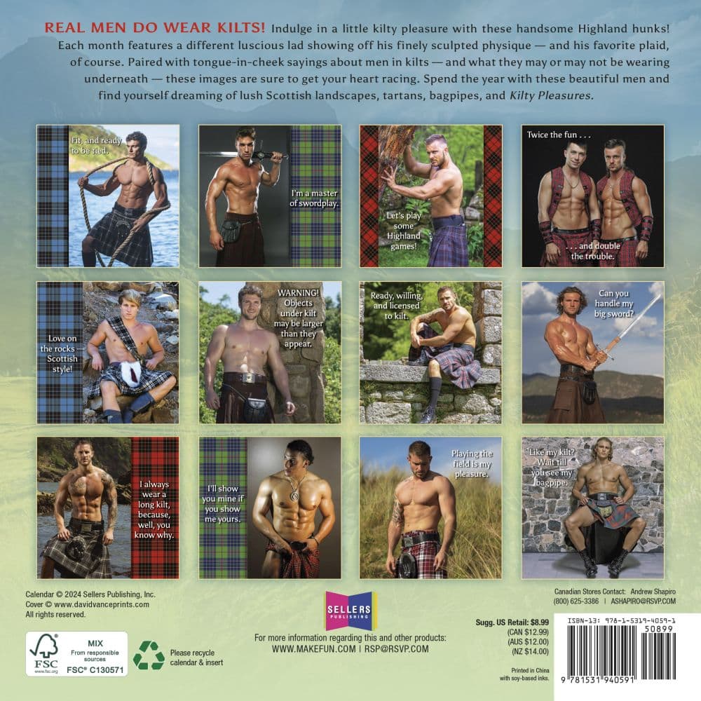 Kilty Pleasures 2025 Mini Wall Calendar First Alternate Image width=&quot;1000&quot; height=&quot;1000&quot;