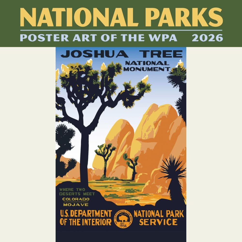 National Parks Poster Art WPA 2026 Mini Wall Calendar, 7'' X 7'', 16-Month Calendar with Stapled Binding