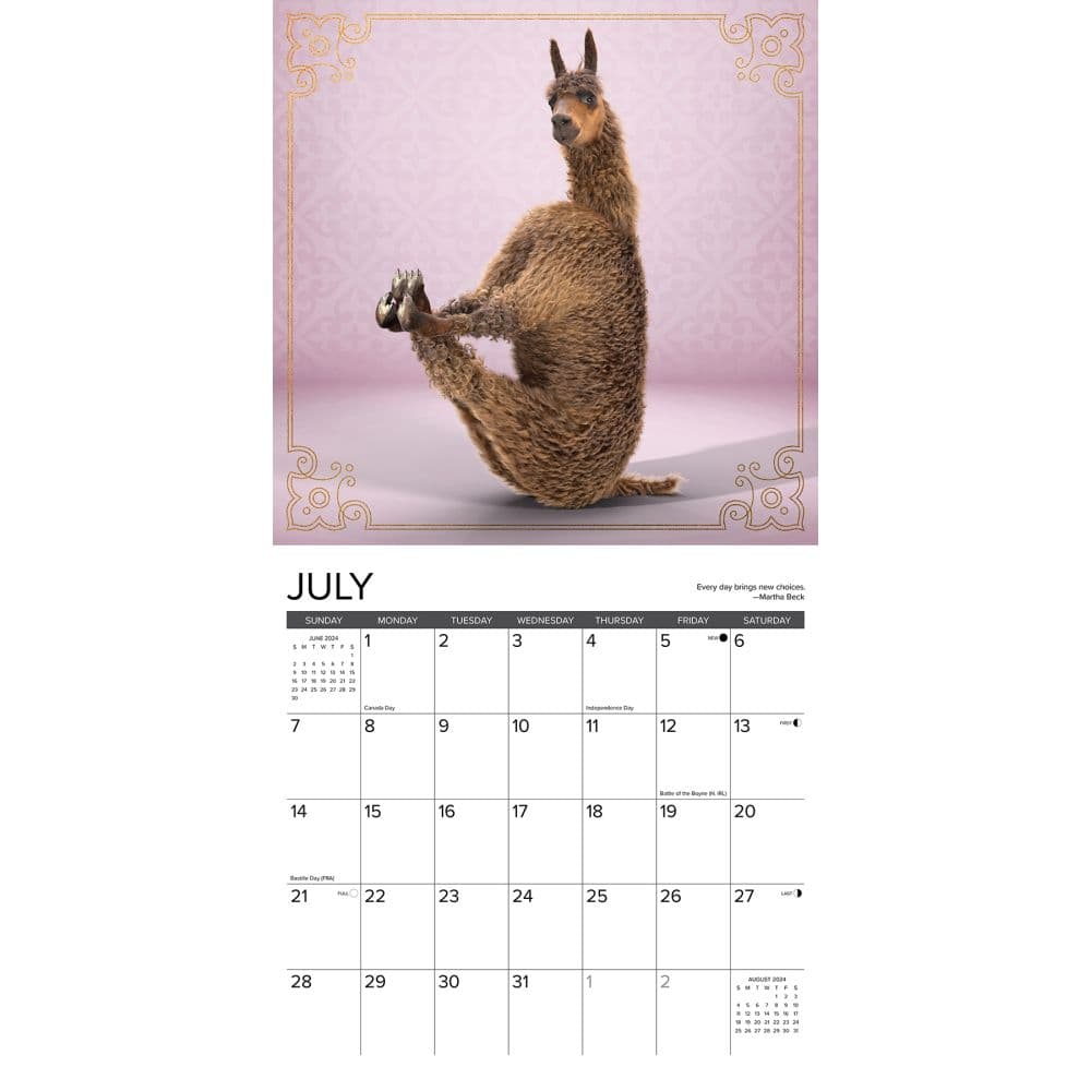 Llama Yoga 2024 Wall Calendar