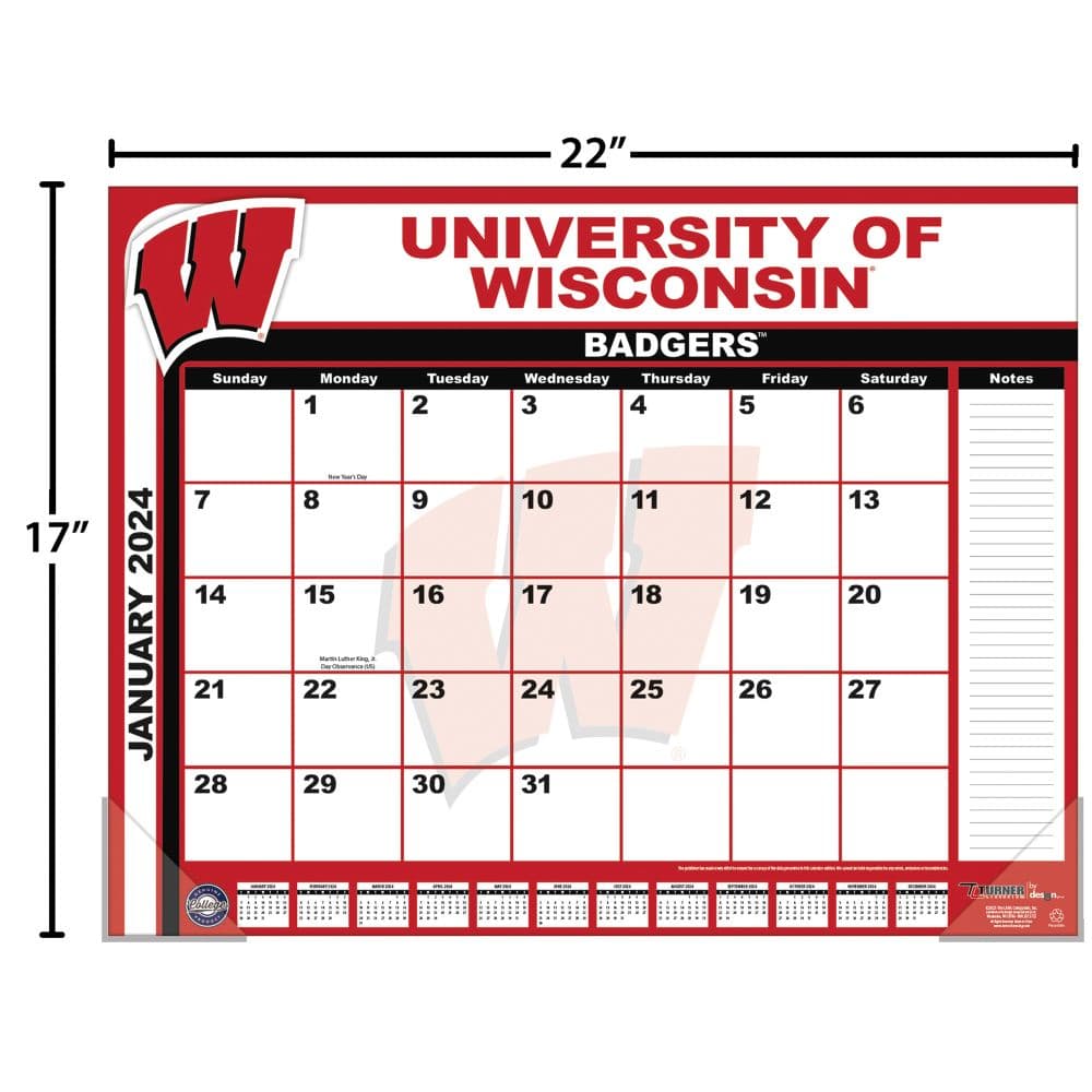 Wisconsin Badgers 2024 Desk Pad Fourth Alternate Image width=&quot;1000&quot; height=&quot;1000&quot;