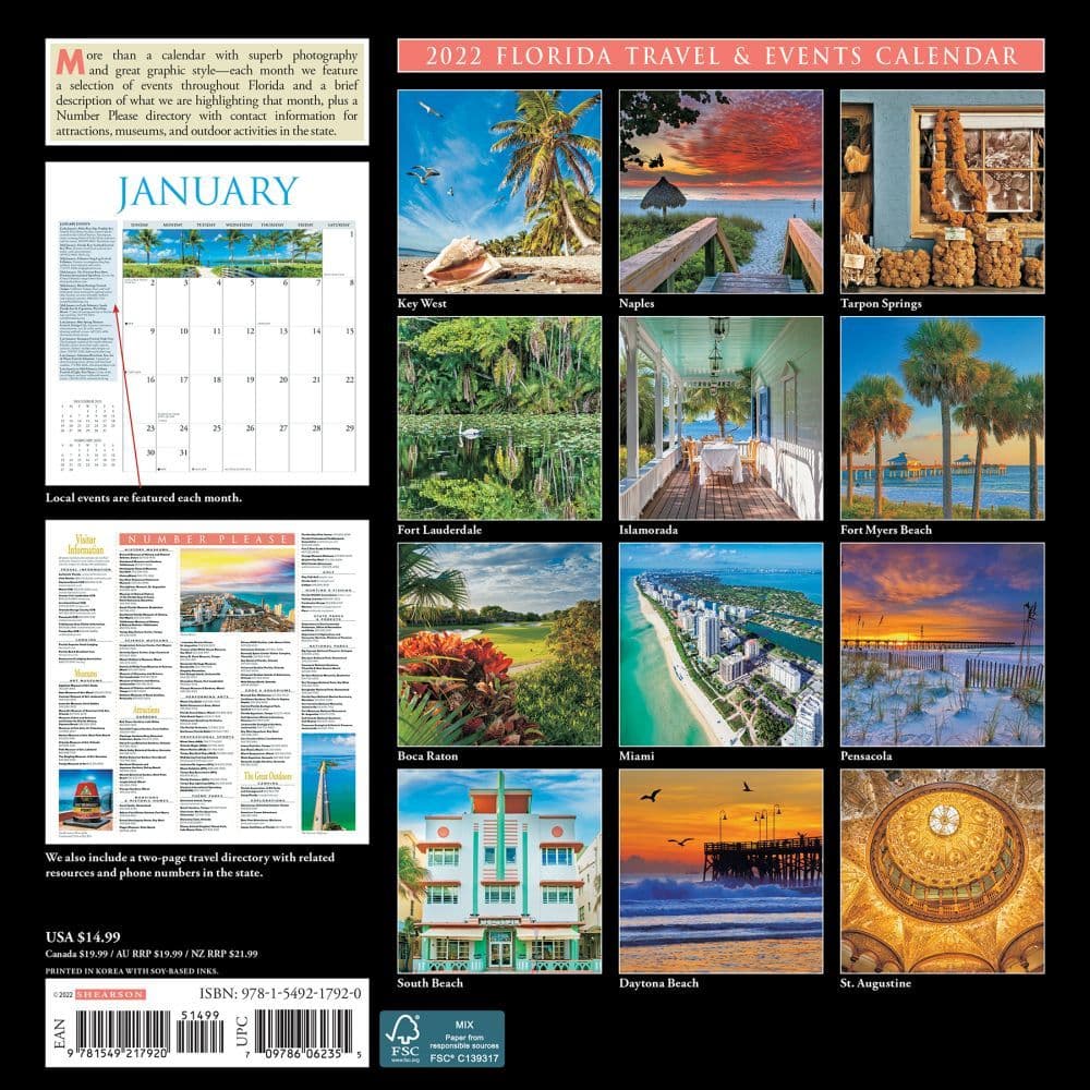 Florida Travel And Events 2022 Wall Calendar - Calendars.com