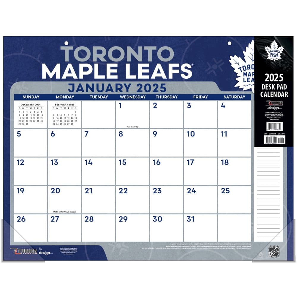 NHL Toronto Maple Leafs 2025 Desk Pad