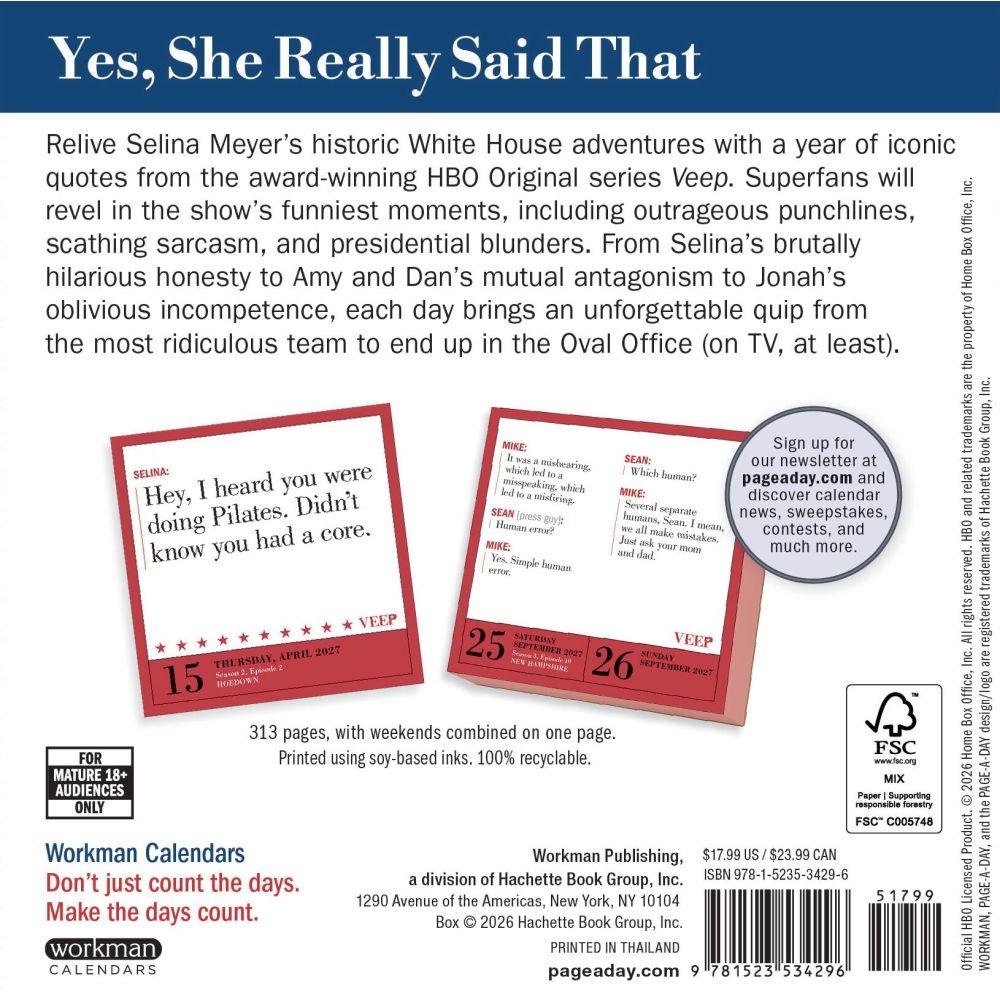 Veep 2027 Desk Calendar First Alternate Image