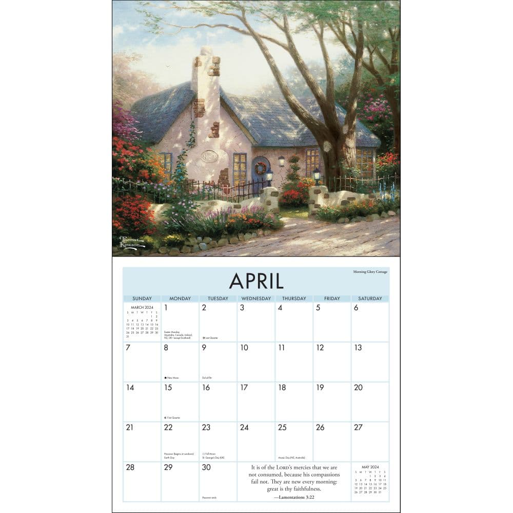 Kinkade Painter of Light Scripture 2024 Wall Calendar