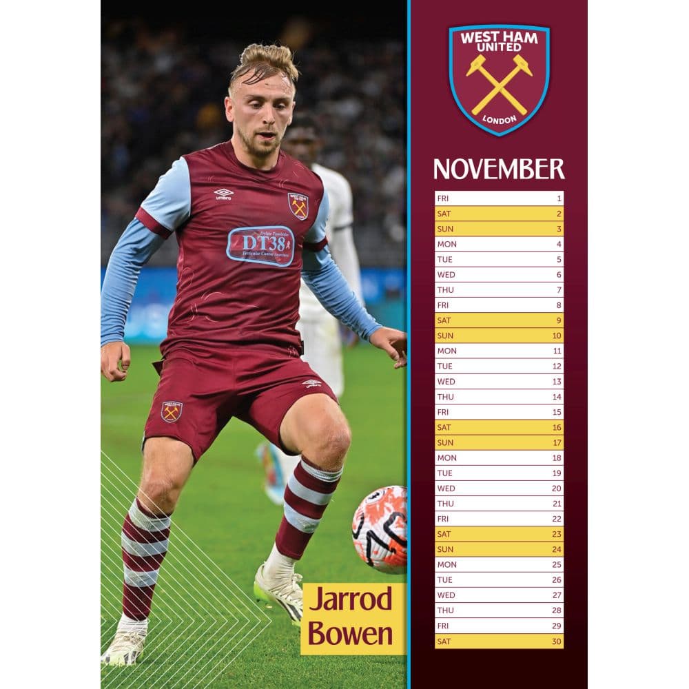 West Ham FC Poster 2024 Wall Calendar Fourth Alternate Image width=&quot;1000&quot; height=&quot;1000&quot;