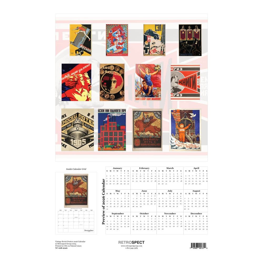 Vintage Soviet Poster 2026 Wall Calendar First Alternate Image