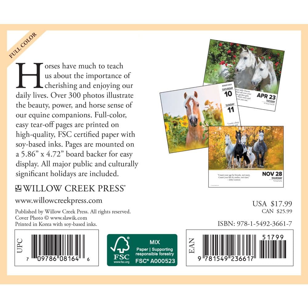 What Horses Teach Us 2024 Desk Calendar