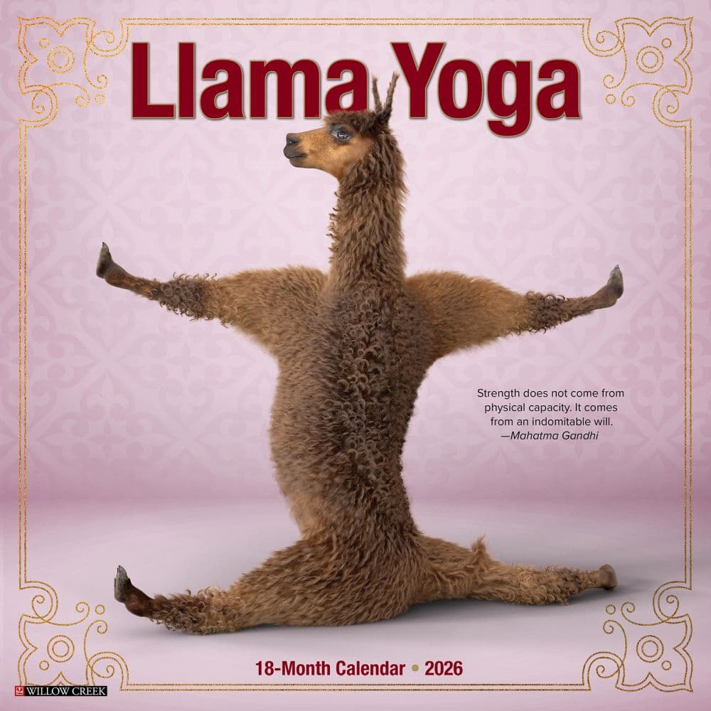 Llama Yoga 2026 Wall Calendar Main Image