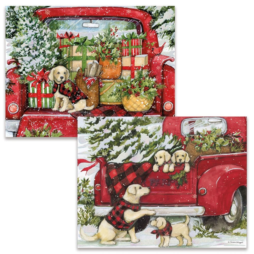 Puppies and Presents by Susan Winget Assorted Christmas Cards Main Image