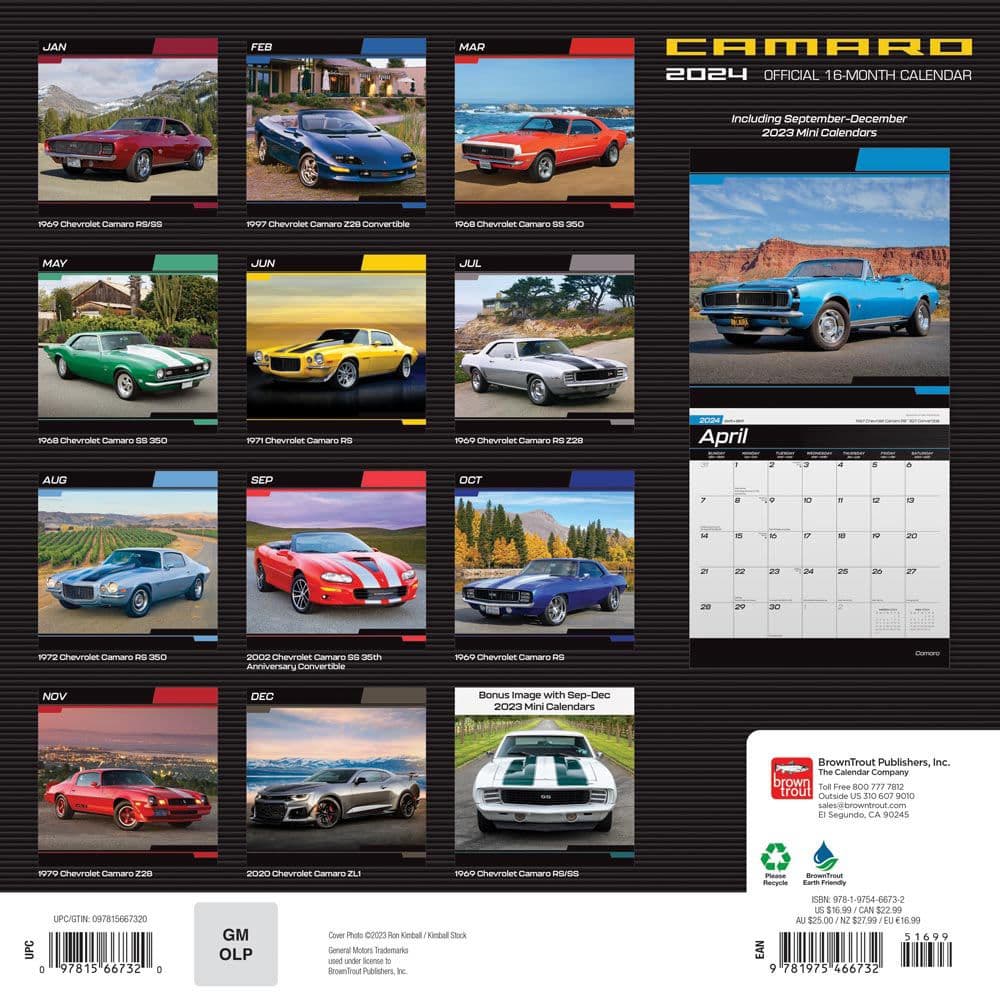 Camaro 2024 Wall Calendar