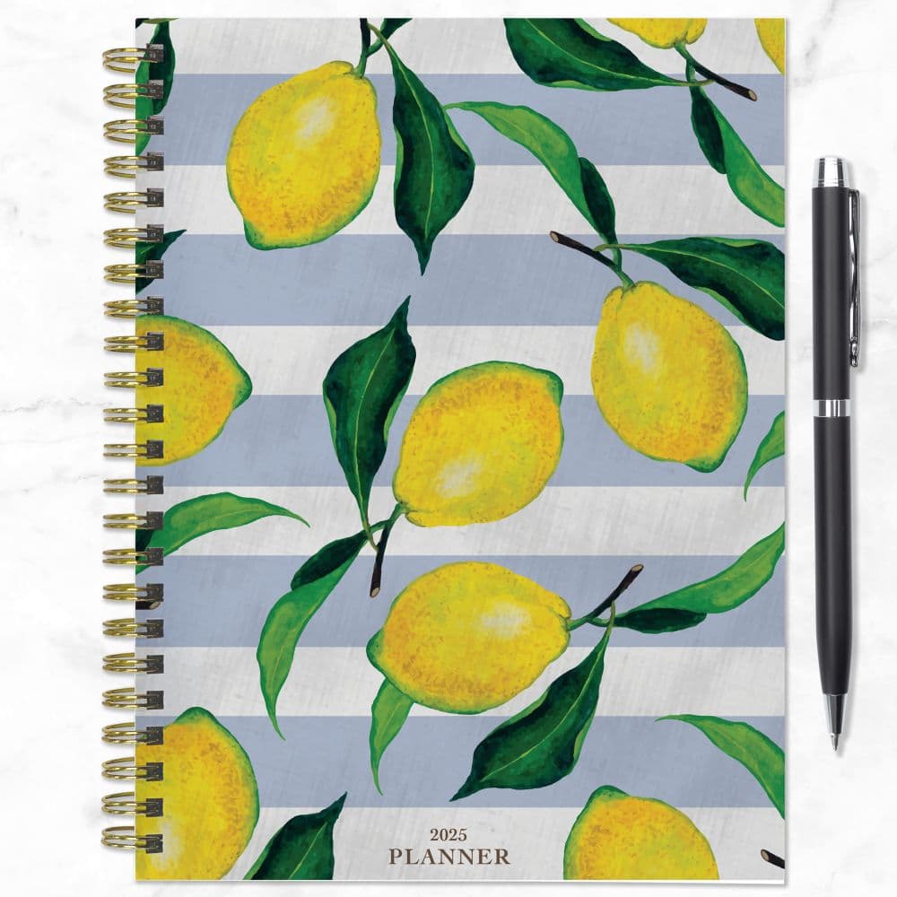 Lemon of Capri 2025 Weekly Planner with a pen