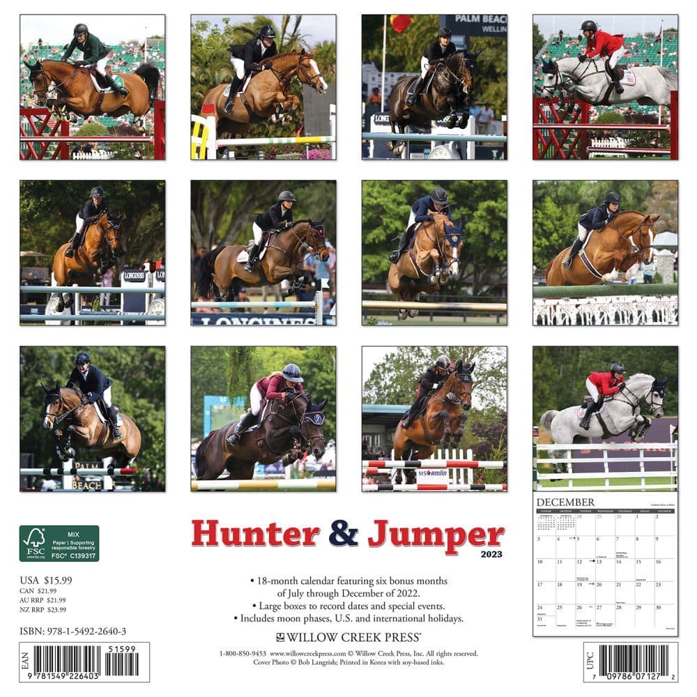 Hunter Calendar 2023 Hunter Jumper 2023 Wall Calendar - Calendars.com