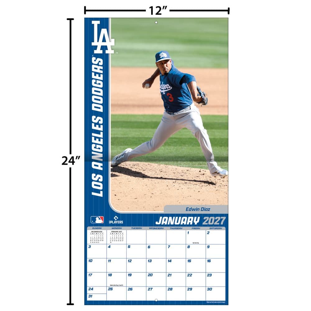 MLB Los Angeles Dodgers 2027 Wall Calendar Fourth Alternate Image