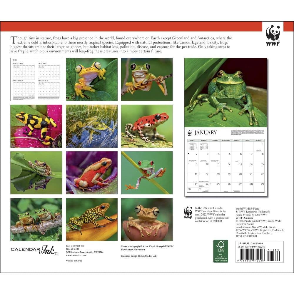 Frogs Wwf 2022 Wall Calendar - Calendars.com