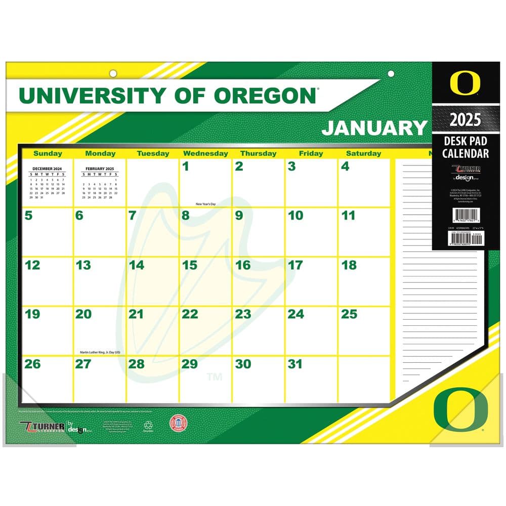 COL Oregon Ducks 2025 Desk Pad Main Image