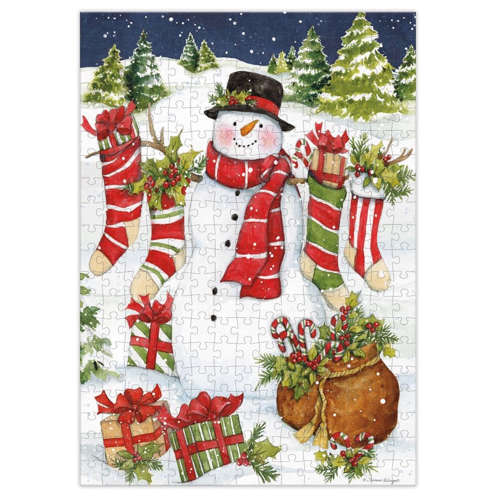 Snowman and Stockings 300 Piece Puzzle Second Alternate Image