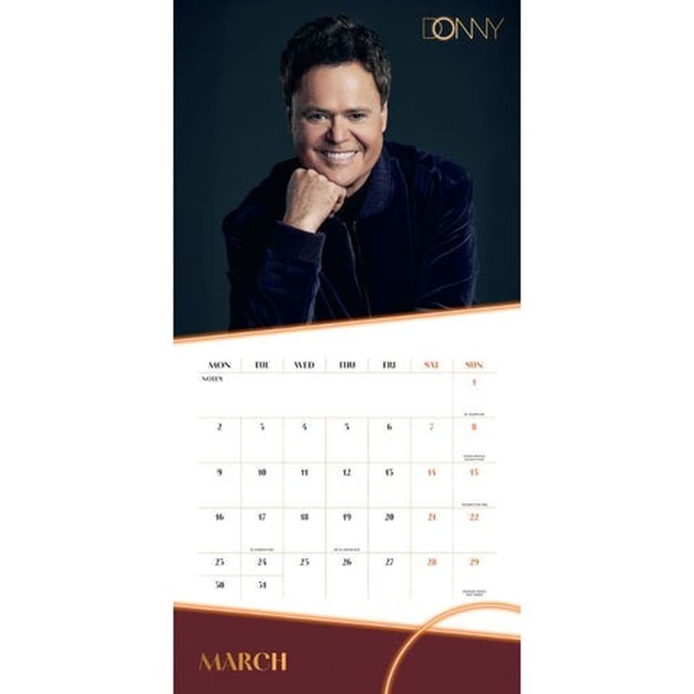Donny Osmond 2026 Wall Calendar Third Alternate Image