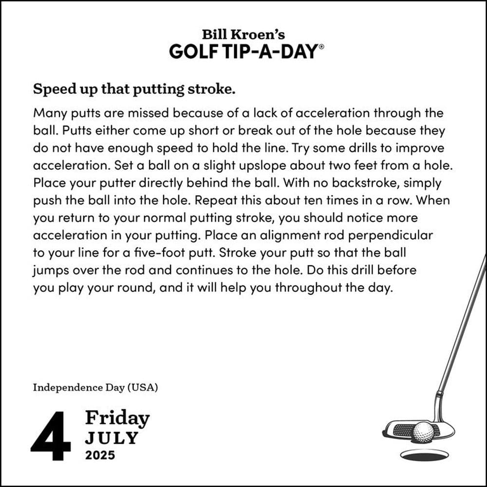 Golf Tip a Day 2025 Desk Calendar Alt3