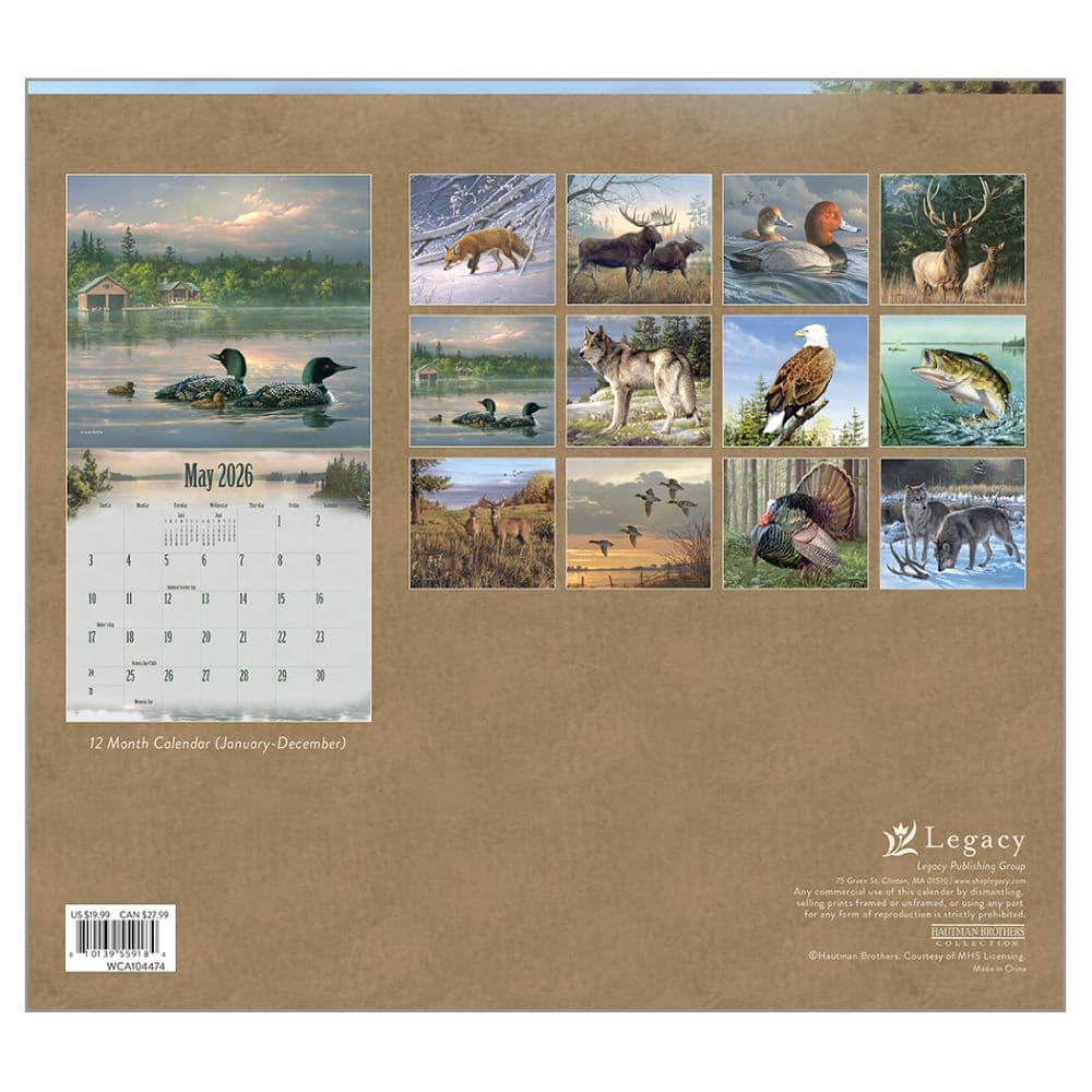 Wildlife by Hautman Brothers 2026 Wall Calendar First Alternate Image