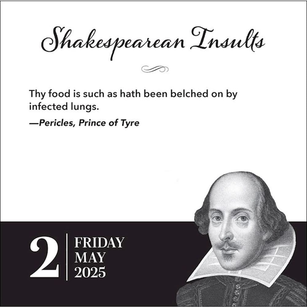 Shakespearean Insults 2025 Desk Calendar Third Alternate Image width=&quot;1000&quot; height=&quot;1000&quot;