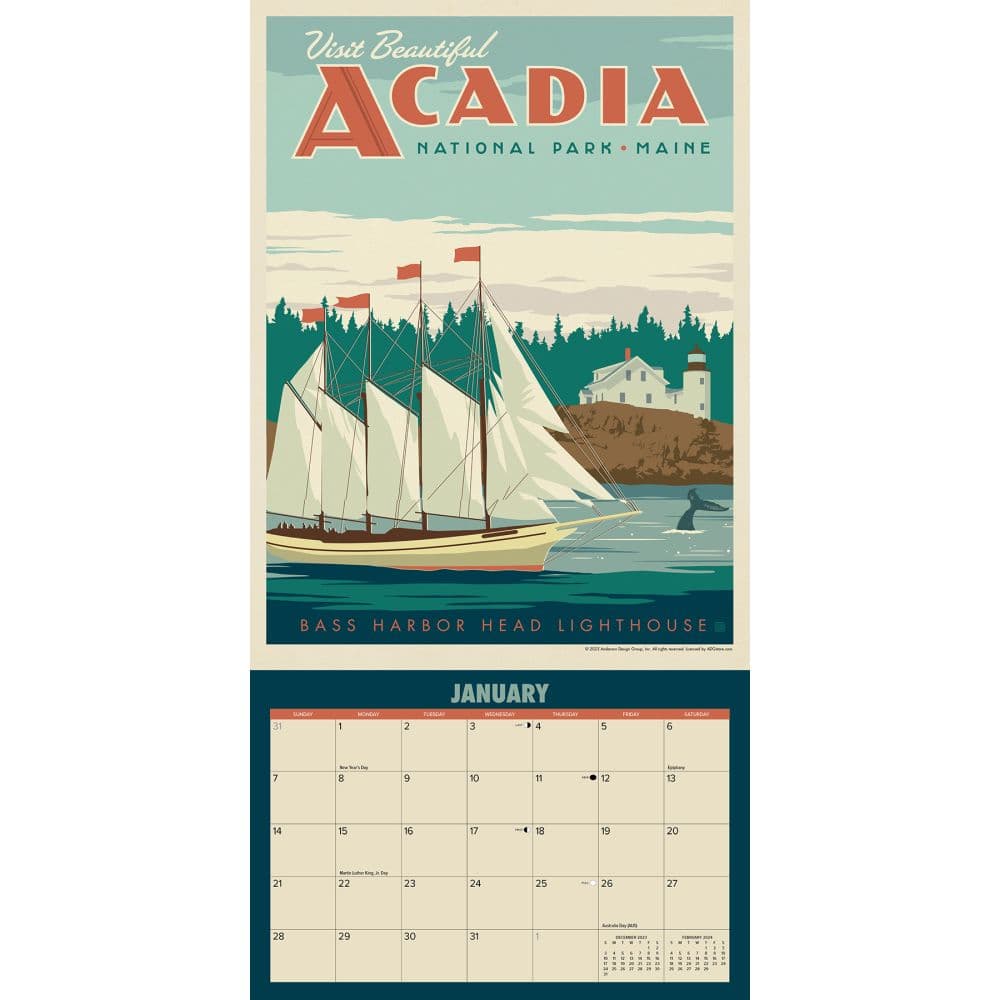 National Parks ADG 2024 Mini Wall Calendar