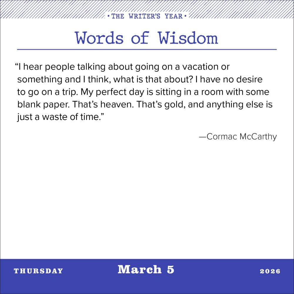 Writers Year 2026 Desk Calendar Second Alternate Image