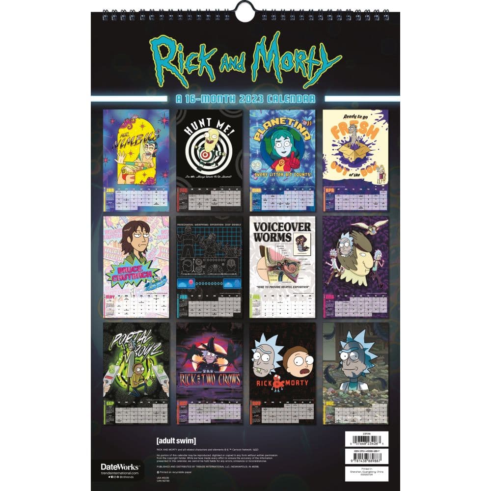 Rick & Morty 2023 Poster Wall Calendar - Calendars.com