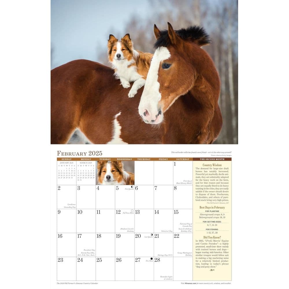 Old Farmers Almanac Country 2025 Wall Calendar Second Alternate Image