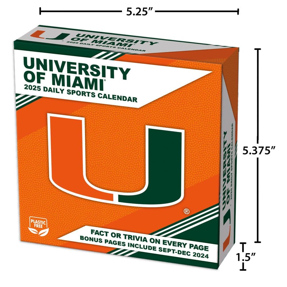 COL Miami Hurricanes 2025 Desk Calendar Fifth Alternate Image