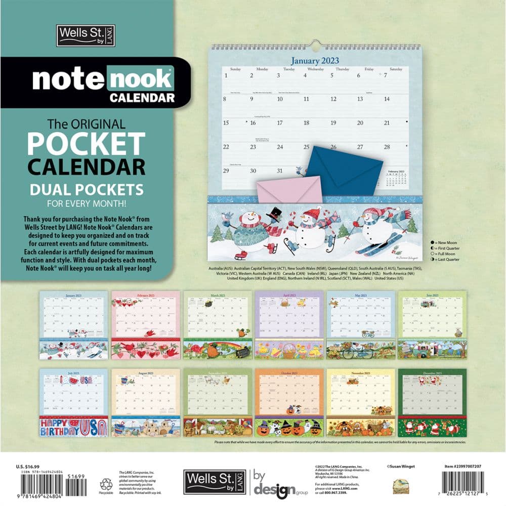 Folk Song 2023 Note Nook - Calendars.com