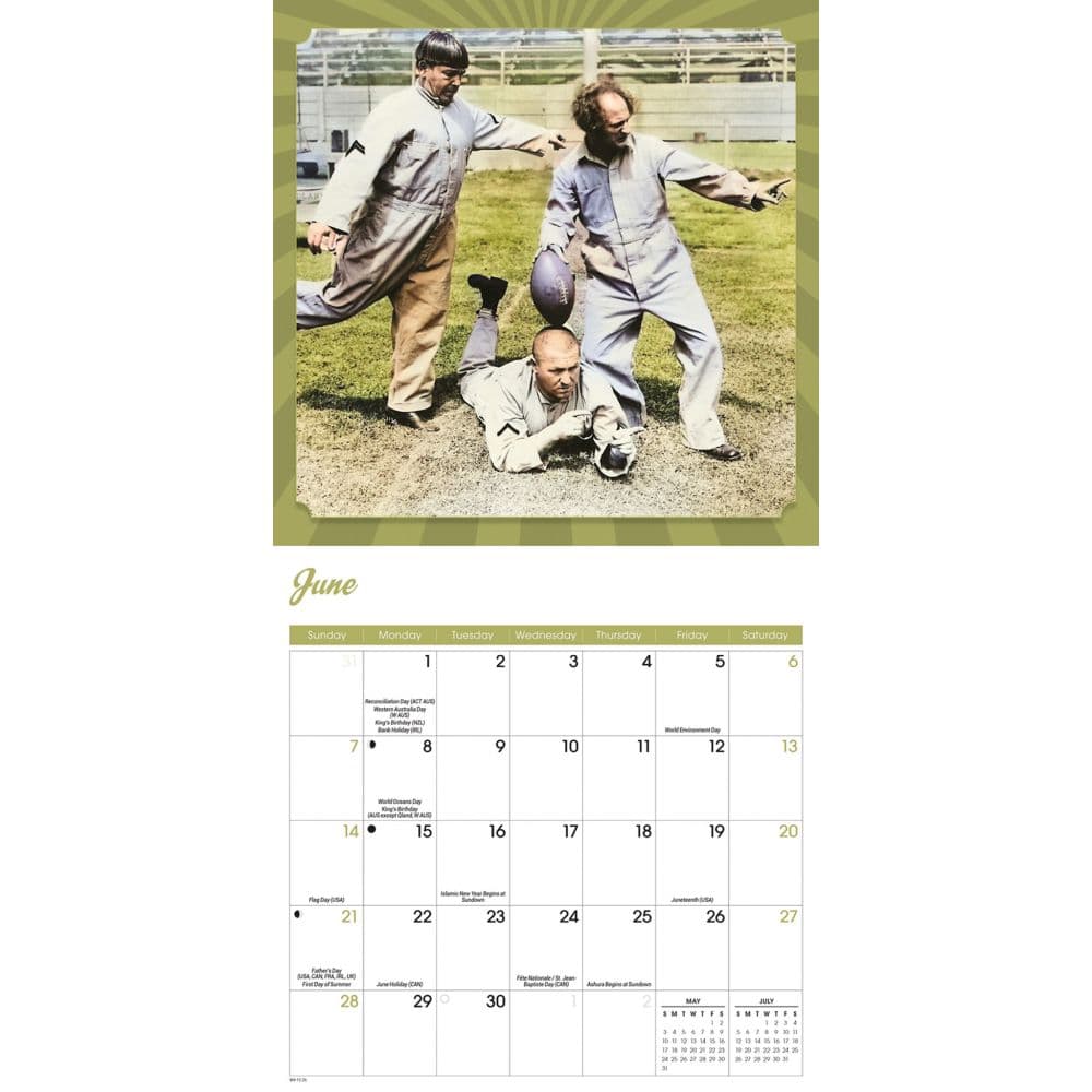Three Stooges 2026 Mini Wall Calendar Third Alternate Image