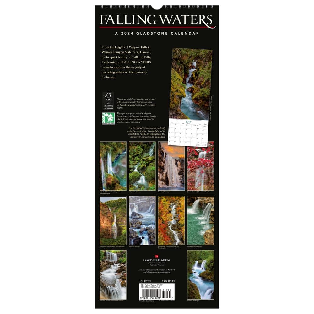 Falling Waters Vertical 2024 Wall Calendar First Alternate Image width=&quot;1000&quot; height=&quot;1000&quot;
