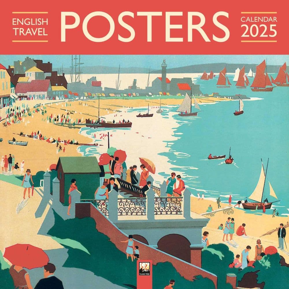 English Travel Posters 2025 Wall Calendar