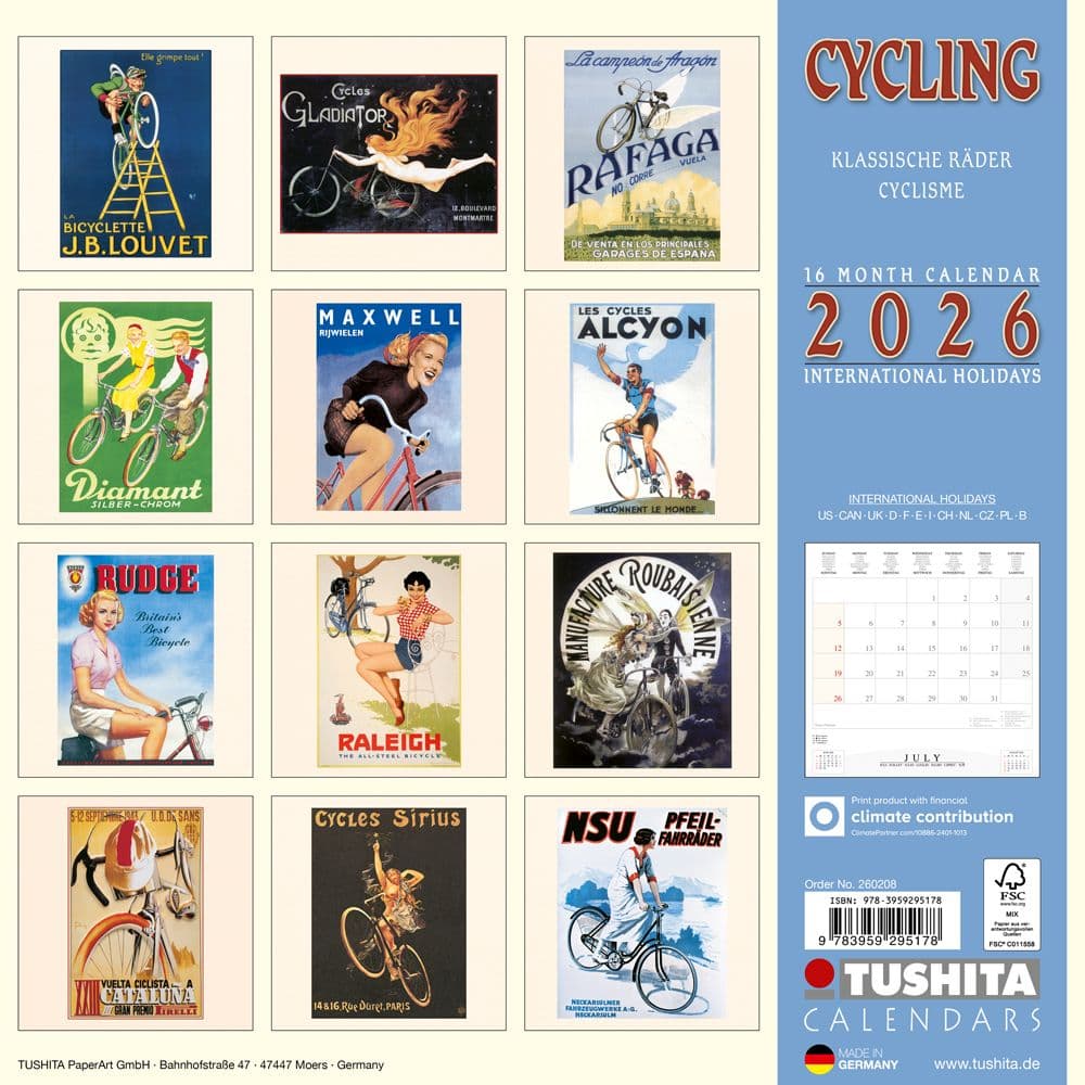Cycling Through History 2026 Wall Calendar First Alternate Image