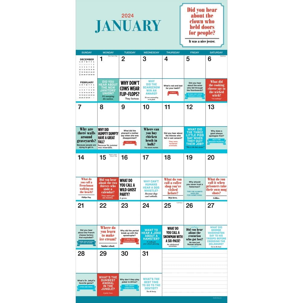 Dad Jokes 2024 Wall Calendar