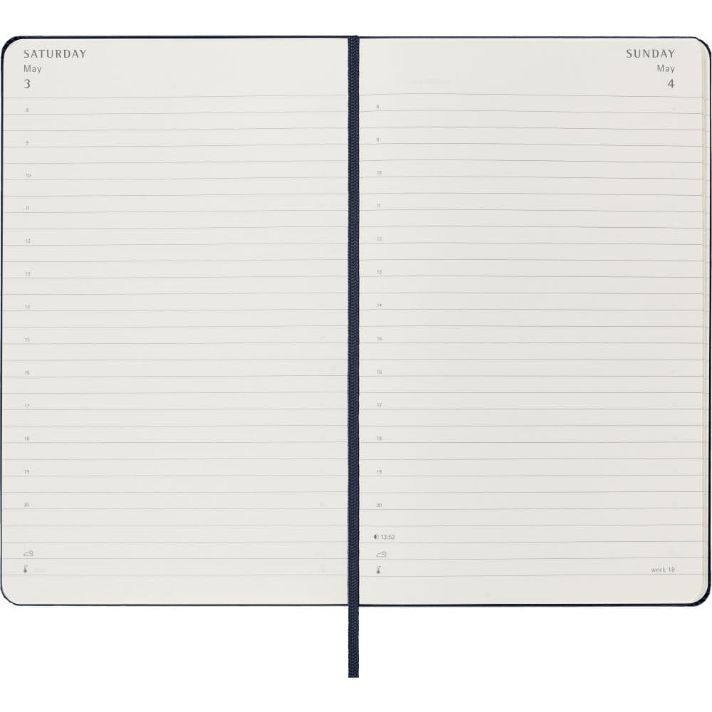 Moleskine Large Blue Daily Hard Cover 2025 Planner daily view