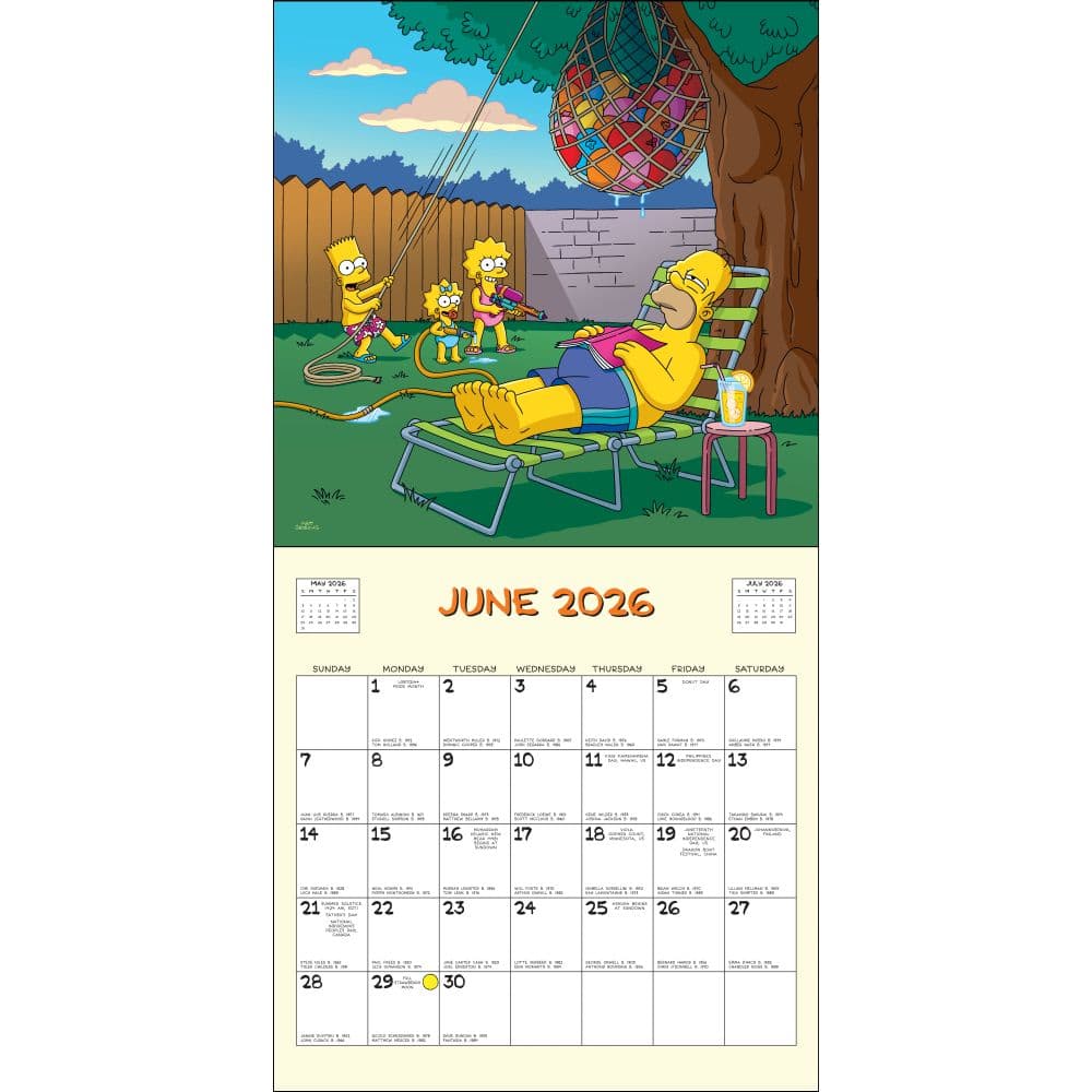 Simpsons 2026 Wall Calendar Third Alternate Image