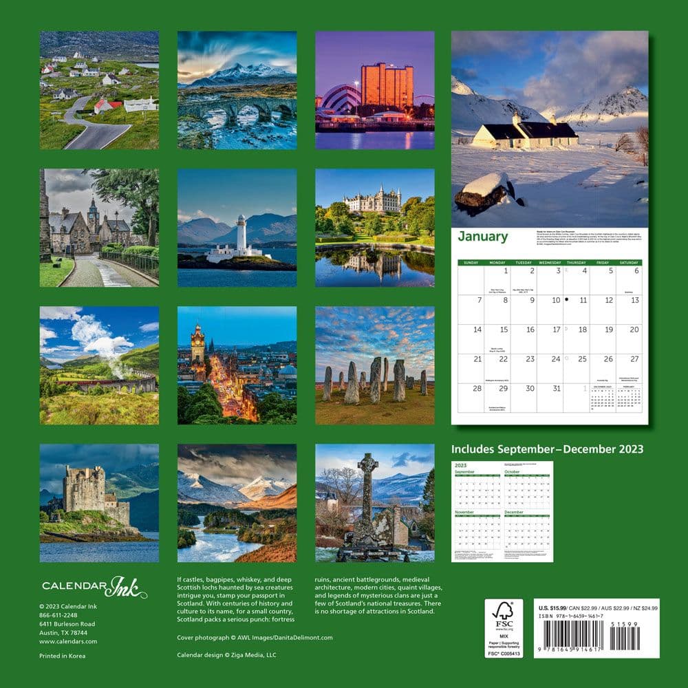 Scotland 2024 Wall Calendar