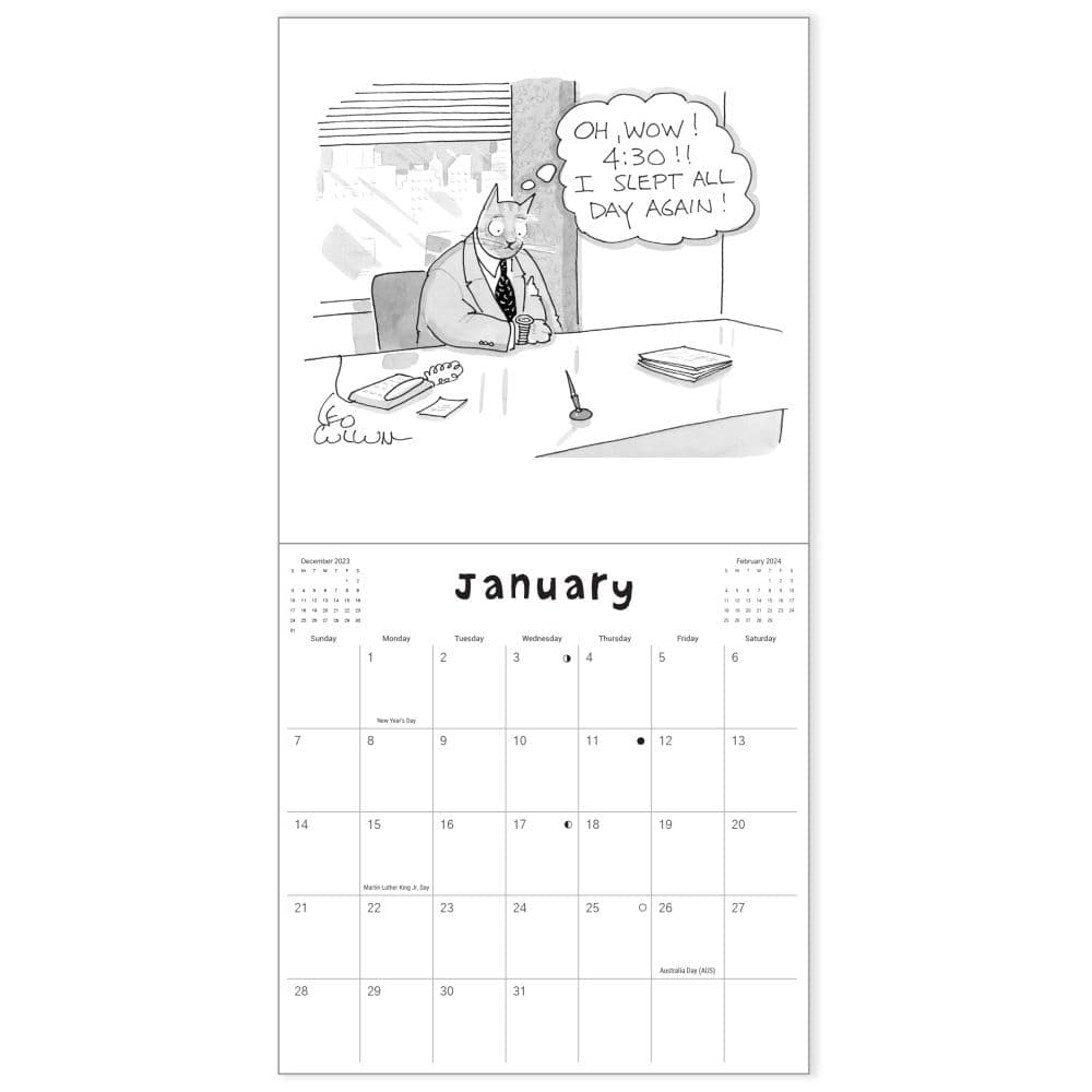 Cats Cartoons 2024 Wall Calendar