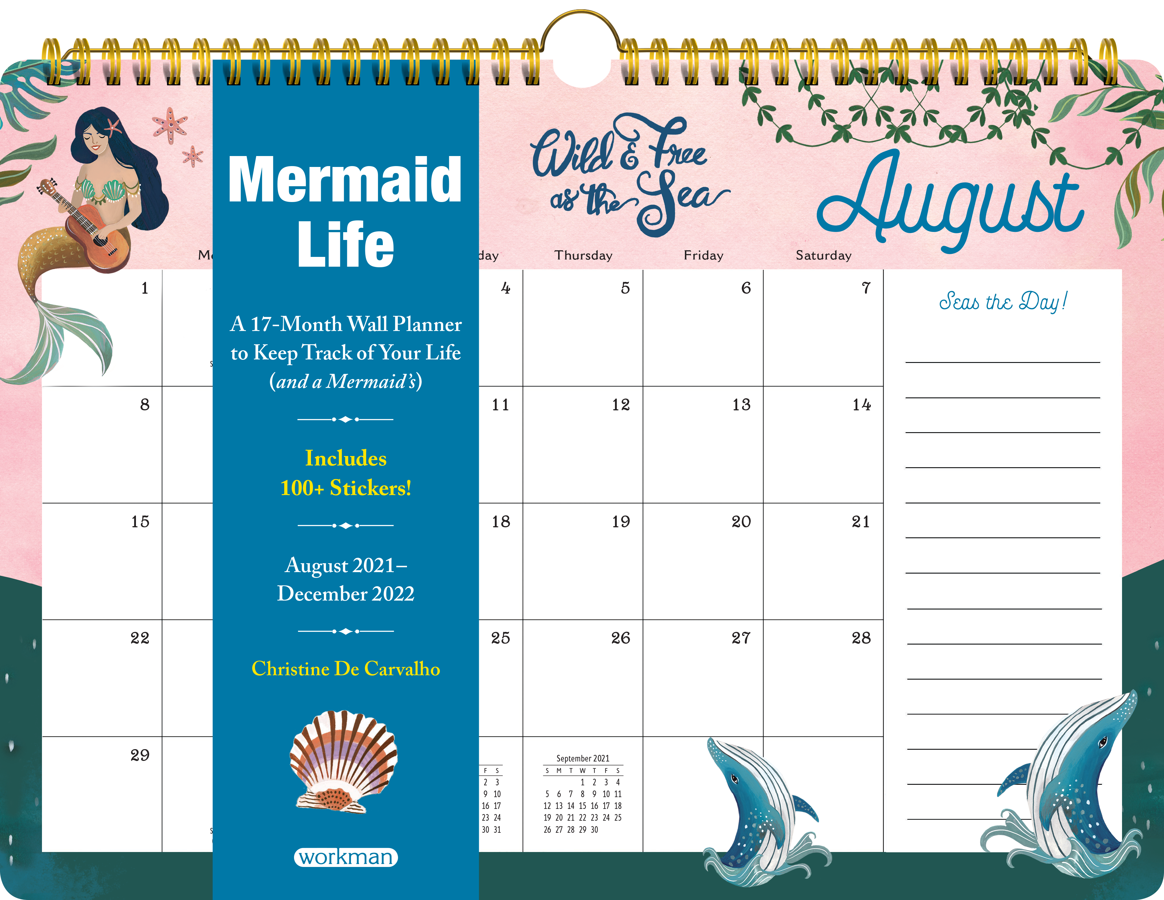Mermaid Life 2022 17-Month Wall Planner