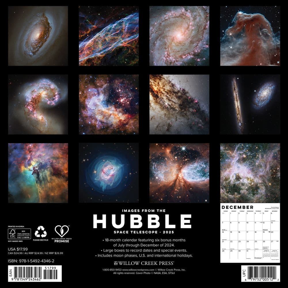 Images From The Hubble Space Telescope 2025 Wall Calendar - Calendars.com