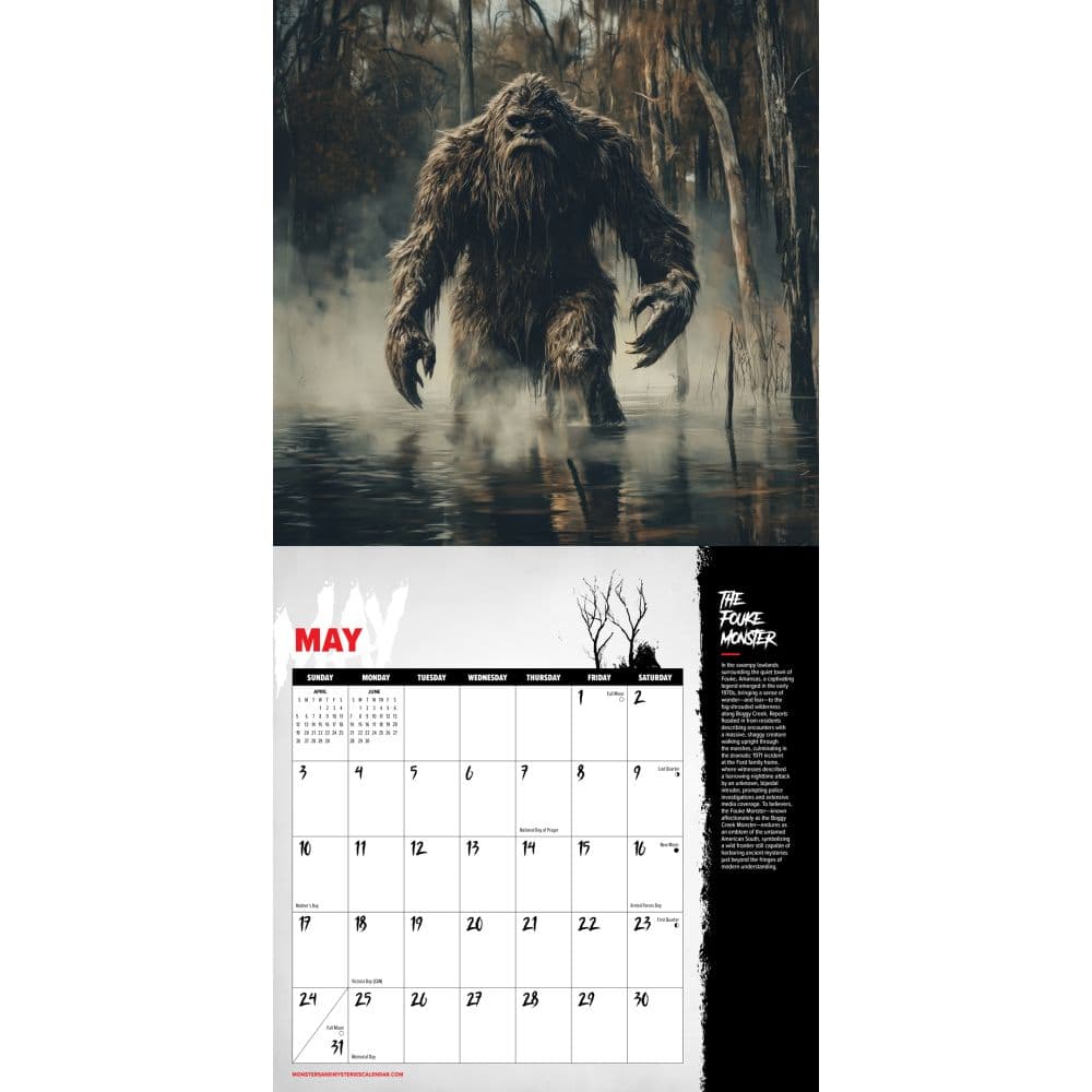 Monsters and Mysteries 2026 Wall Calendar Second Alternate Image