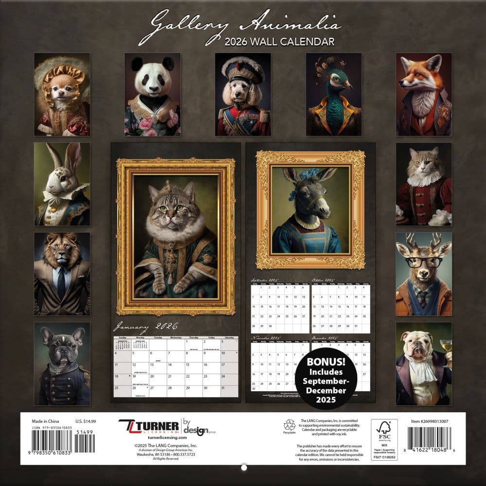 Gallery Animalia 2026 Wall Calendar_ALT1